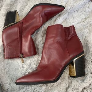 Circus Sam Edelman red cherry pointed toe heeled ankle boots 7 cal